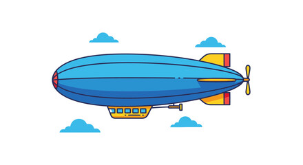 Blue Blimp Airship Aircraft Flying High. © Azrha