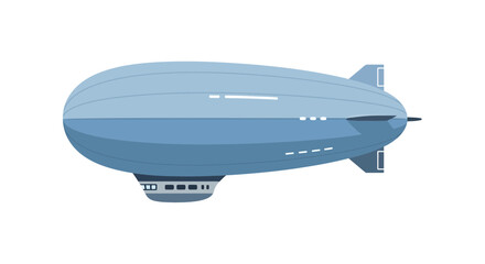 Blue Blimp Airship Vehicle Flying High. © Azrha