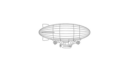 Detailed drawing of a zeppelin airship. © Azrha