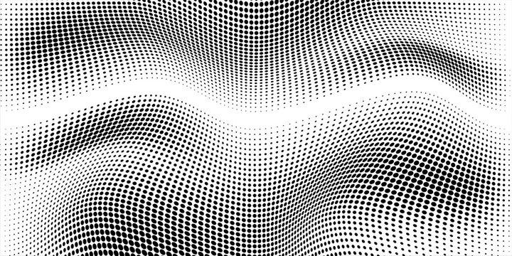 Monochrome halftone background with a gradient of dots creating a modern and minimalist design element EPS vector
