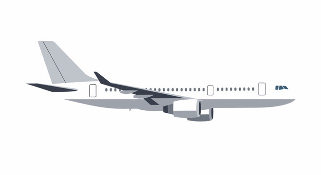 Large Commercial Airplane in Flight.