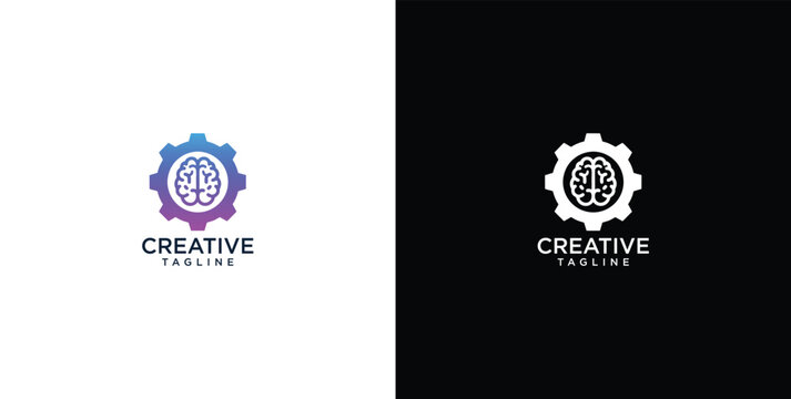 Logo Design Brain gear logo design inspiration,