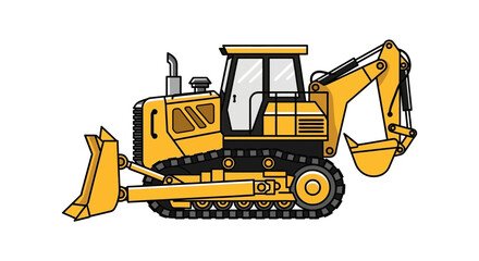 Yellow excavator construction machine equipment. © Azrha