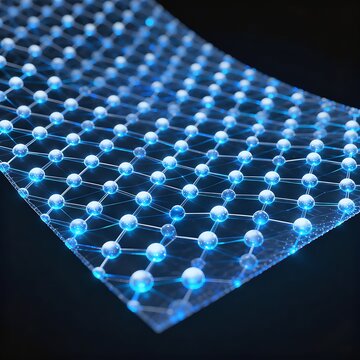 Single Layer Graphene Hexagonal Carbon Lattice Visualization Nano Technology