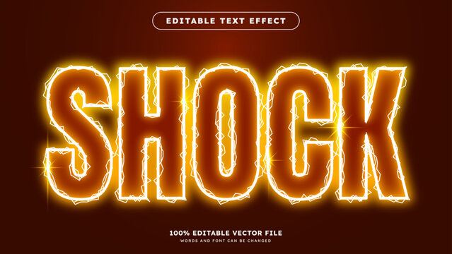 Shock lightning editable text effect font style template