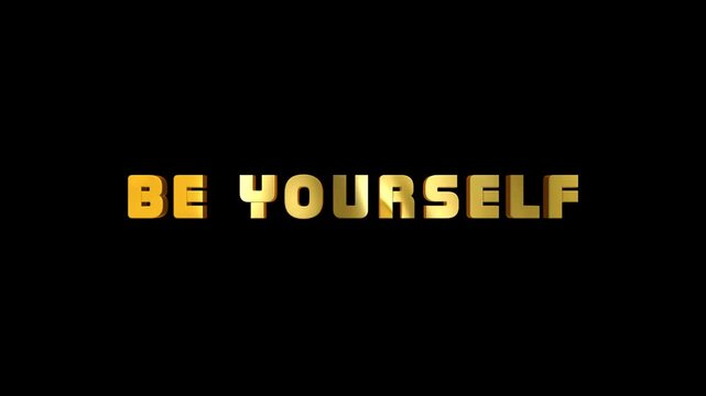Animated BE YOURSELF Text Element for Social Media and Video Editing