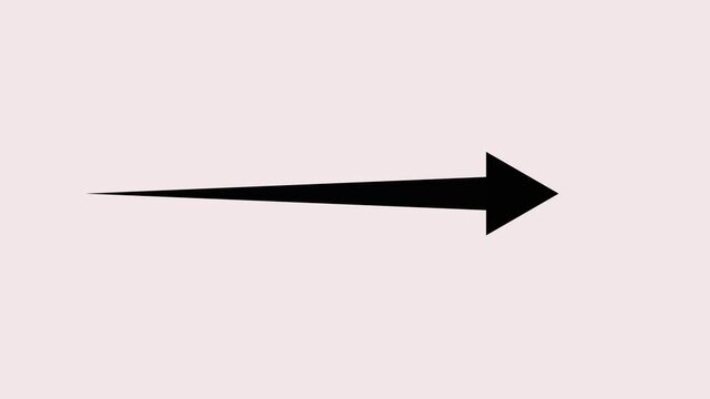 Animated straight arrow pointing right moving horizontally on plain background for direction and navigation motion graphics.