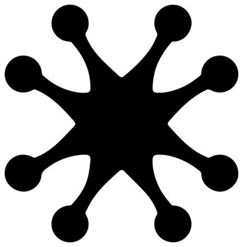 Solid black filled icon of lymph node immune system minimalistic design symbolizing health and immunity on white background