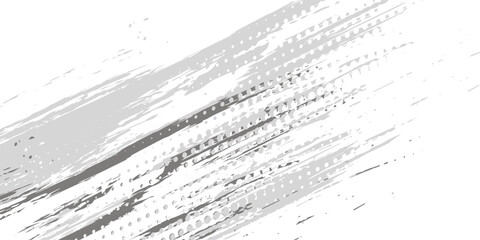 Fototapeta premium Abstract grunge brush stroke background with halftone dot texture and distressed paint effect.