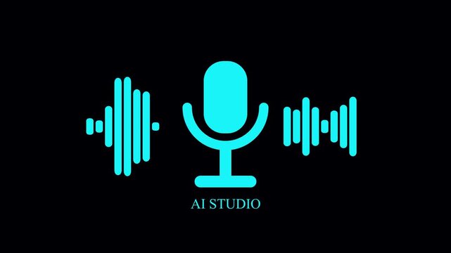 the voice recording and podcast mic red color microphone button icon animation,music bar in microphone icon of Motion graphics concept. 4k