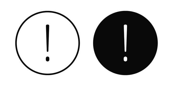 Exclamation button icon. vector pictogram pack