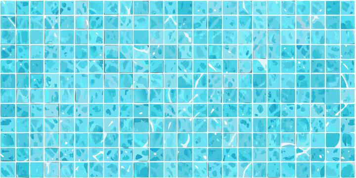 Blue mosaic tiles texture square pattern light turquoise color