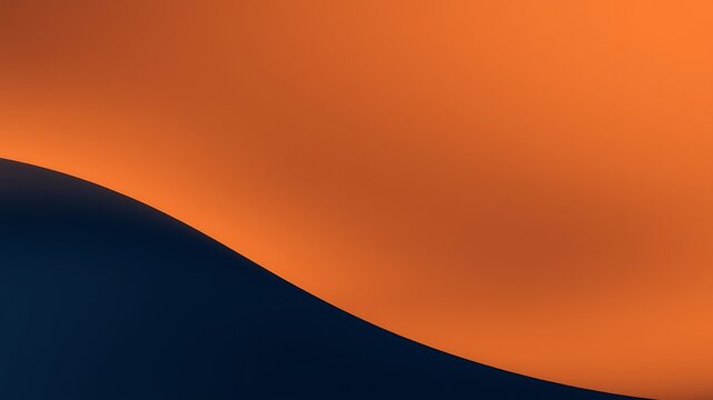 Orange and dark blue abstract wave background color