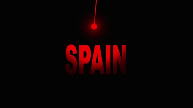 Red glowing Spain neon sign dark background modern minimalist spain sign neon sign spain glowing spain text