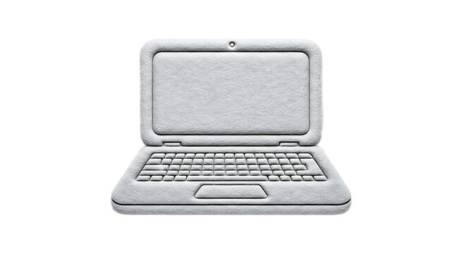 Frosted Laptop on Transparent Background