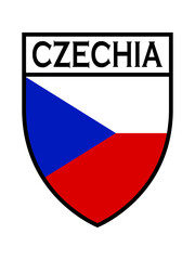 Obraz premium Czechia national flag shield emblem with 