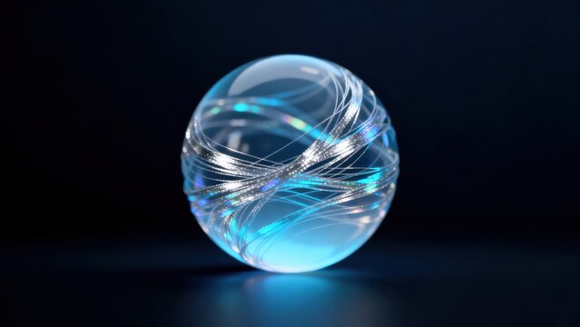 Glowing sphere with light strands