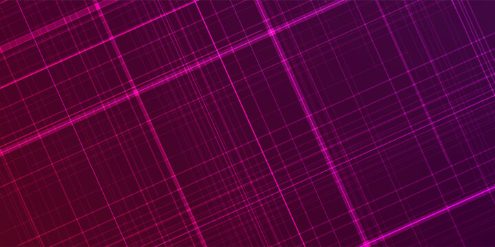 A layered composition of translucent rectangle and diagonal lines in deep and light blue tones. The overlapping elements