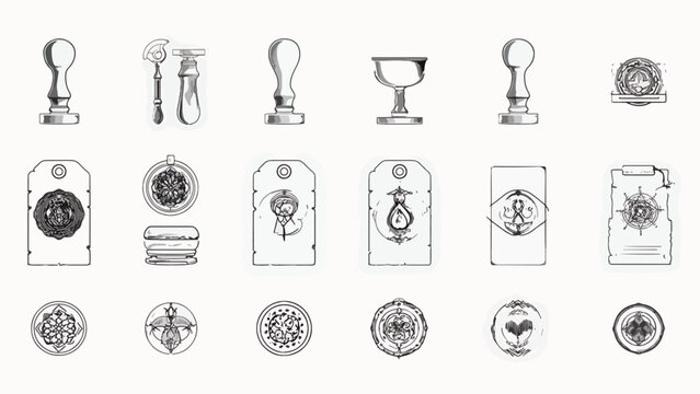 Various seal and stamp designs.