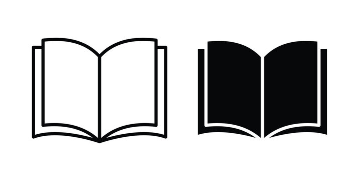Open textbook icon. vector pictogram pack