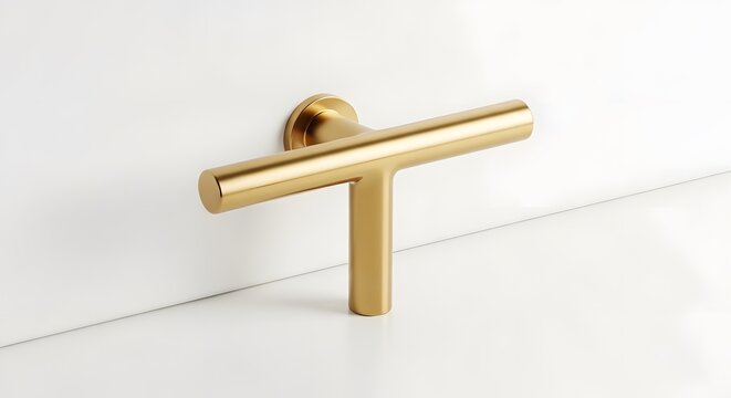 Modern golden metal t shaped cabinet handle knob for luxury furniture design and home decor