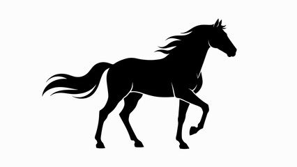 Obraz premium Black horse silhouette, running horse icon, equine vector, animal illustration