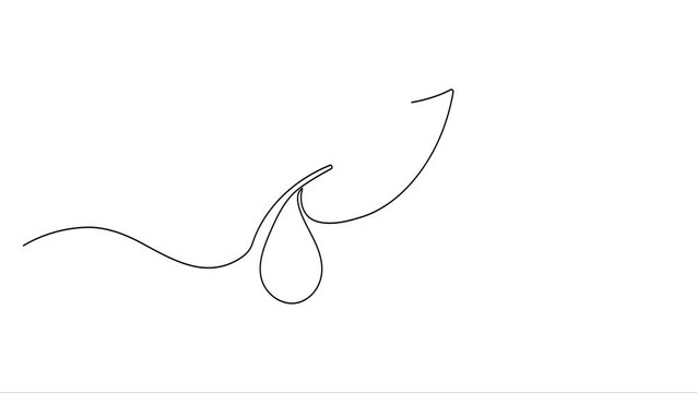 Animated self drawing Continuous one line drawing of Minimalist line art, abstract arrow, simple vector graphics, modern design element