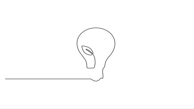 Animated self drawing Continuous one line drawing of Minimalist line art, continuous one line drawing, simple head silhouette, creative thinking concept, modern illustration