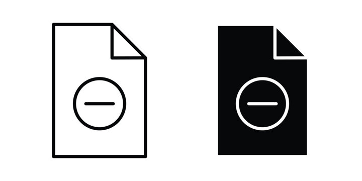 Remove file icon. vector pictogram pack