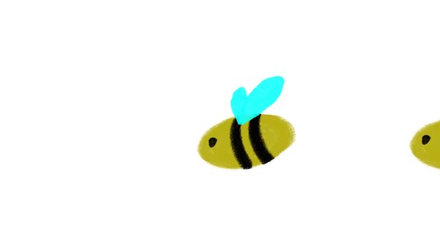 Cute animated video of a bee flying
