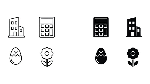 Contrast of icons depicting housing, finance, and seasonal symbols