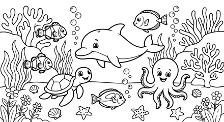 Underwater Adventure Coloring Book © Sutrisnodraw