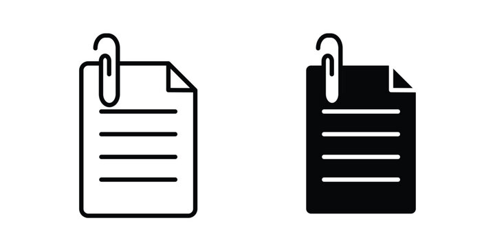 Attach document icon. thin line icon vectors