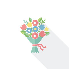 Fototapeta premium Colorful bouquet of flowers tied.