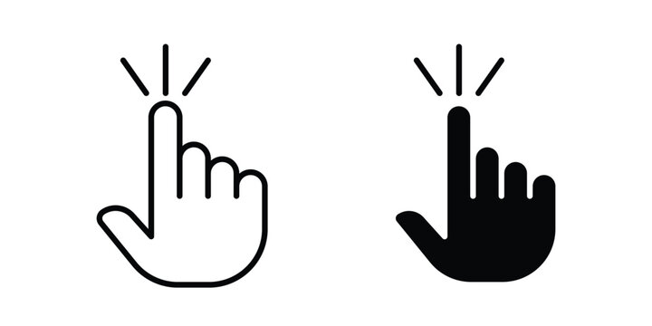 Click Hand icon. thin line icon vectors