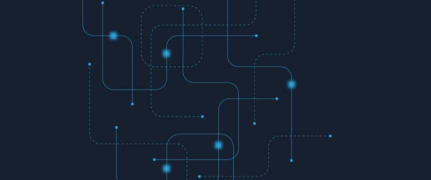 Abstract digital AI circuit board background with tech icons. Digital technology motherboard texture design. Engineering circuit board concept for poster, header, banner, website, presentation