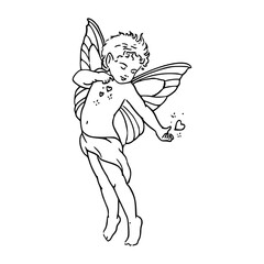 Naklejka premium adorable baby angel cupid for valentine day concept