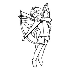 Naklejka premium adorable baby angel cupid for valentine day concept