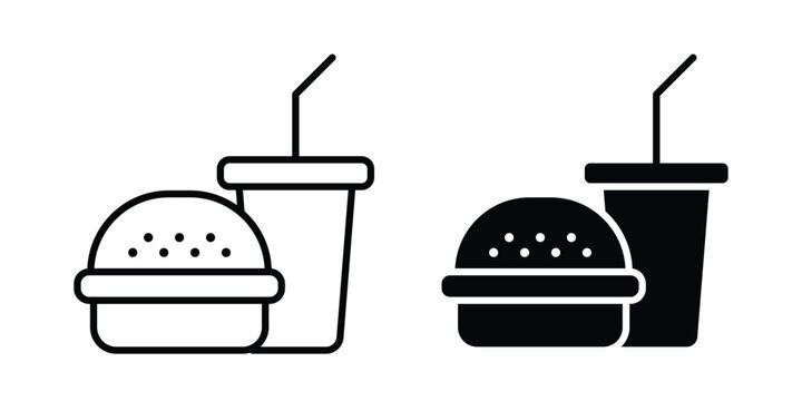 Fast food icon. thin line icon vectors