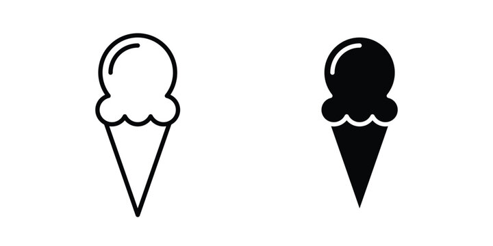 Ice cream cone icon. thin line icon vectors