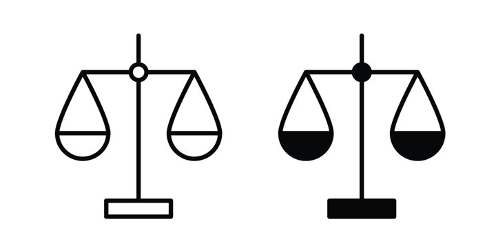 Law scale icon. thin line icon vectors