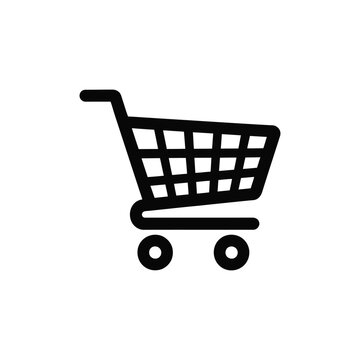 Black and white of a shopping cart with a checkered pattern grocery cart