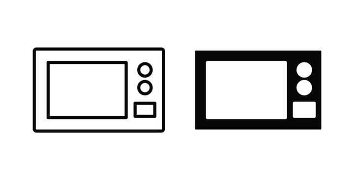 Microwave oven icon. thin line icon vectors