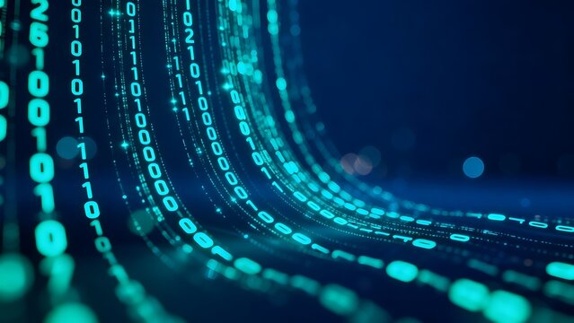 Abstract digital binary code flow