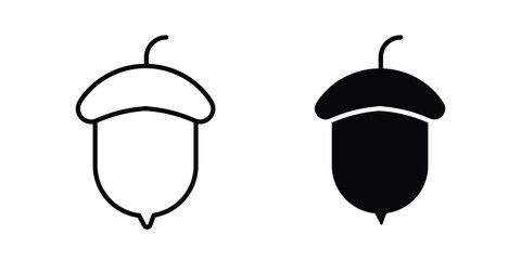 Oak nut icon. thin line icon vectors © Hestia