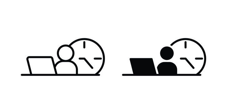 Office hours icon. thin line icon vectors