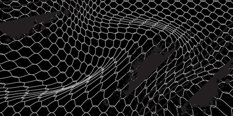 Fishing or soccer net. Repeated hexagon pattern. Black wired mesh texture isolated on white background.ilustrasion modern.abstract © samsul