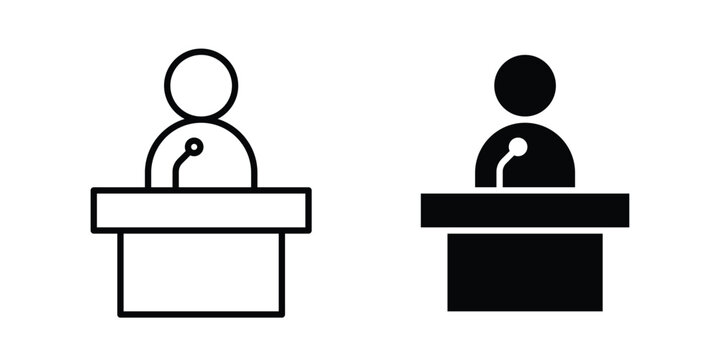 Public speaker icon. thin line icon vectors