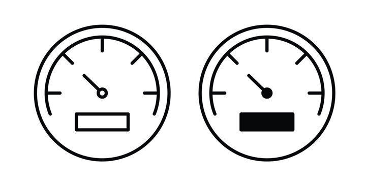Speedometer icon. thin line icon vectors