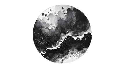 Fototapeta premium Watercolor black Circle Layered
